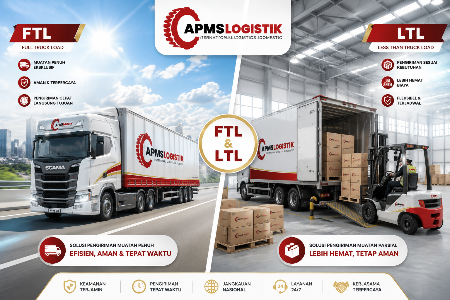 Layanan FTL dan LTL APMS Logistik